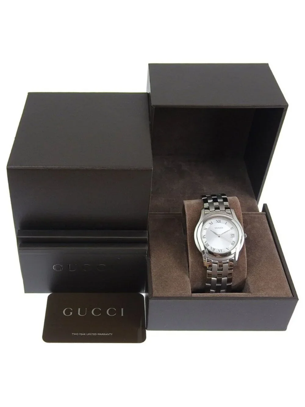 Gucci Class Stainless Steel Quartz Analog Display Silver Dial Watch